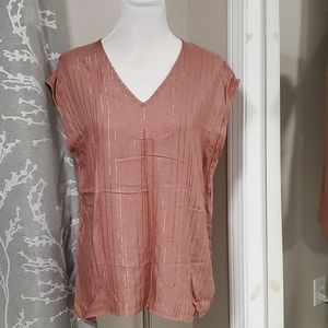 Express Metallic Short Sleeve Top
